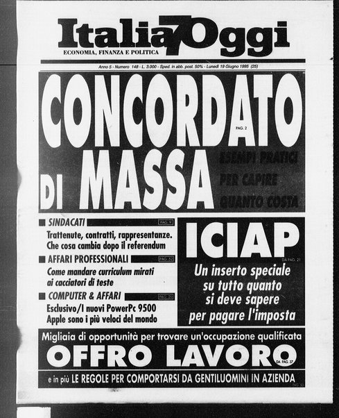 Italia oggi : quotidiano di economia finanza e politica